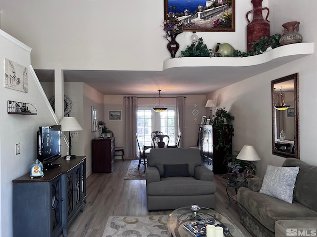 living room featuring hardwood / wood-style flooring