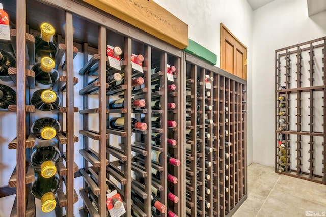 wine room featuring tile patterned flooring