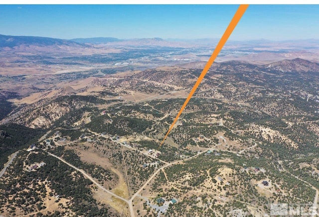 bird's eye view with a mountain view