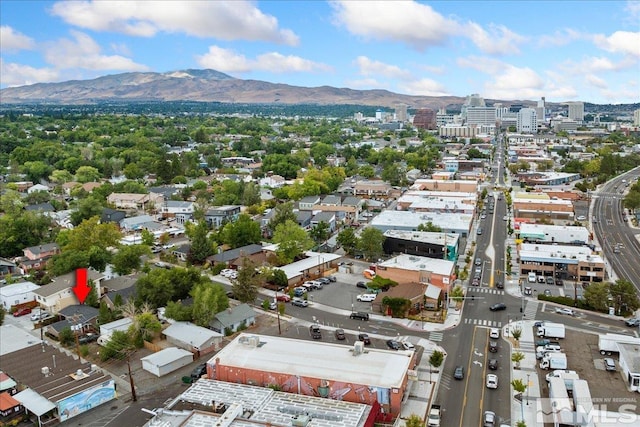 bird's eye view featuring a mountain view