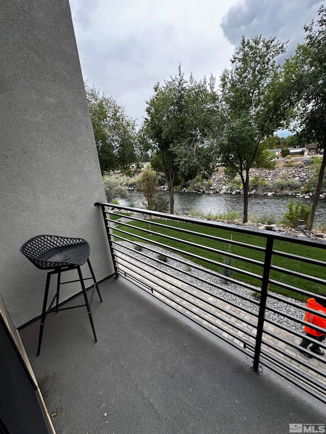 balcony with a water view