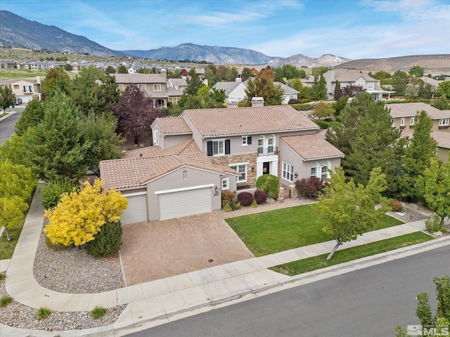 bird's eye view featuring a mountain view