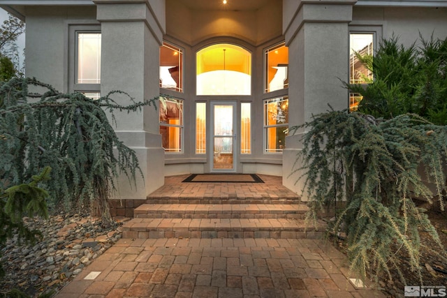 property entrance with french doors