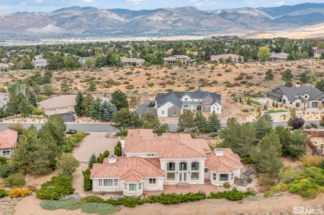 aerial view with a mountain view