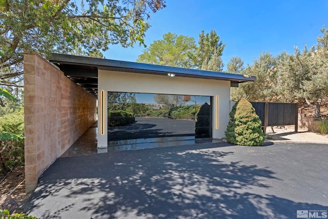 view of garage