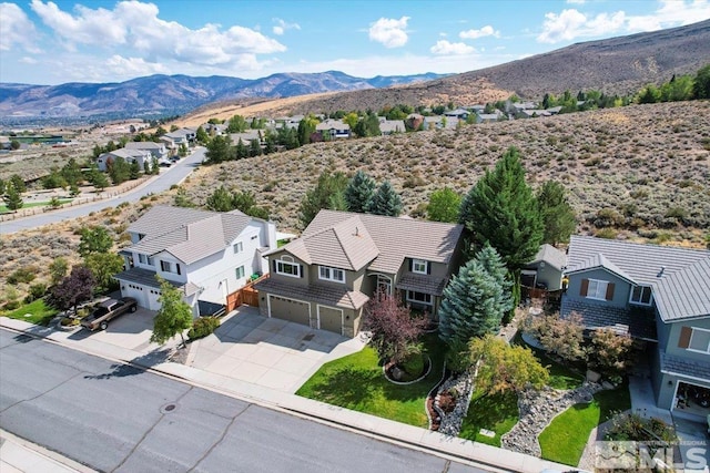 bird's eye view featuring a mountain view