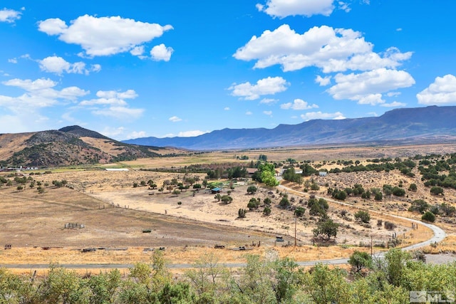 property view of mountains featuring a rural view