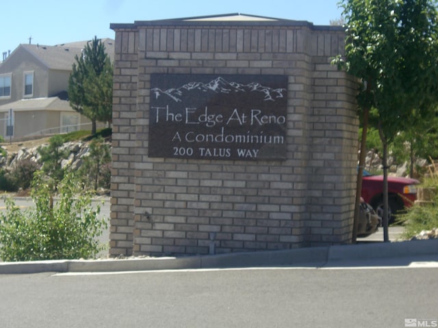 view of community sign