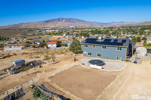 bird's eye view with a mountain view