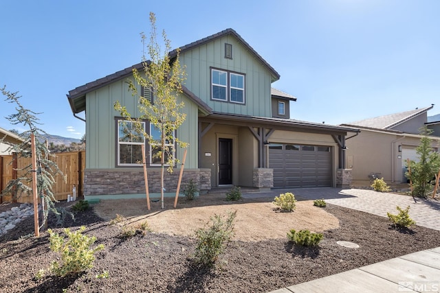 view of front of house with a garage