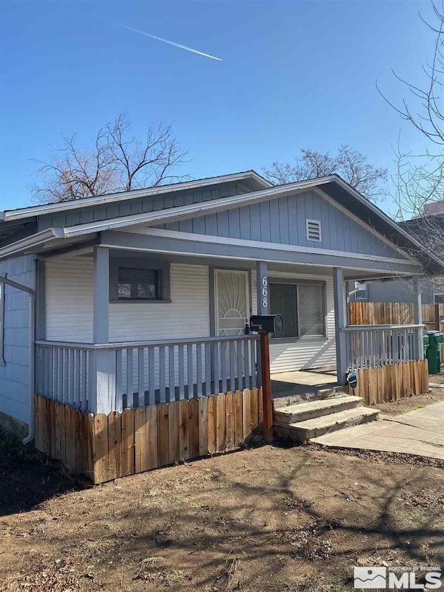 view of front of property with a porch