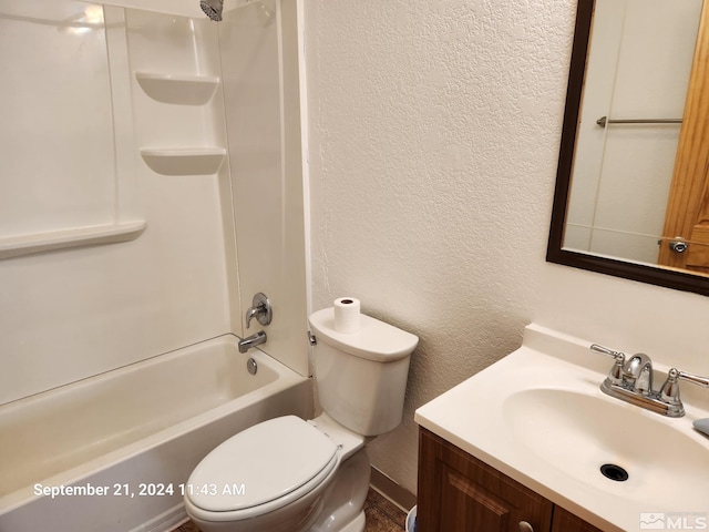 full bathroom with vanity, toilet, and shower / bath combination