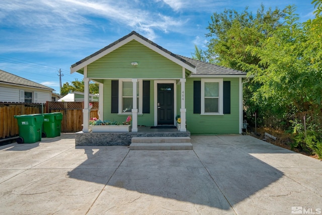 bungalow-style house featuring covered porch