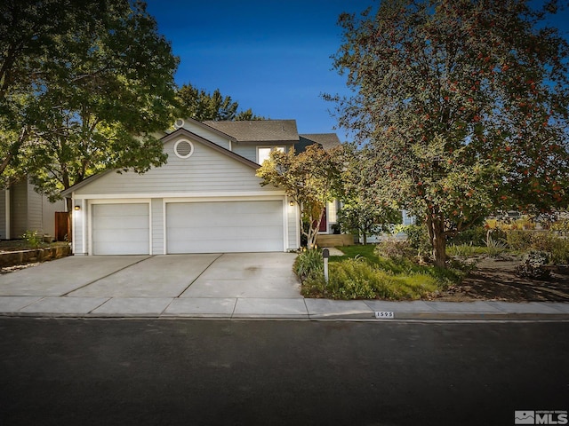 view of front of house with a garage