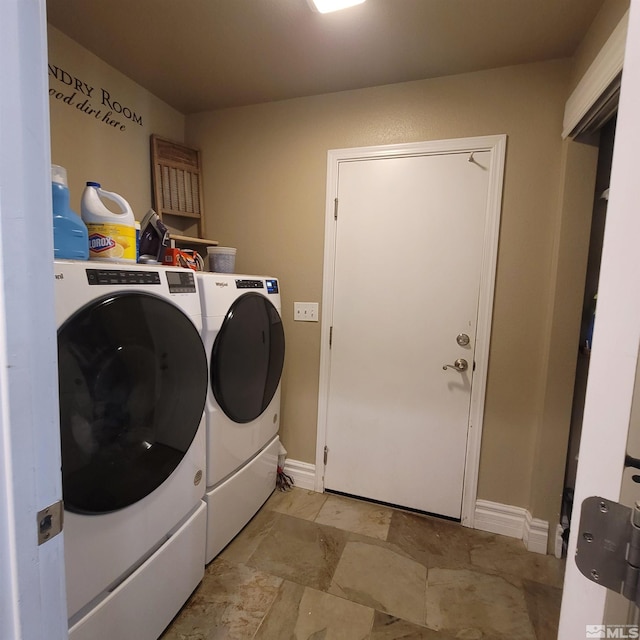 laundry area featuring separate washer and dryer