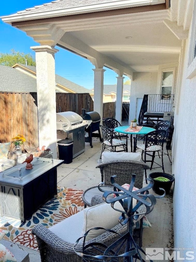 view of patio / terrace featuring a grill