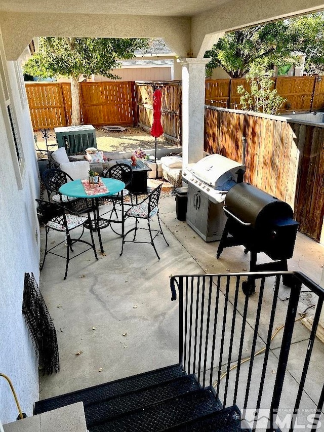 view of patio with area for grilling