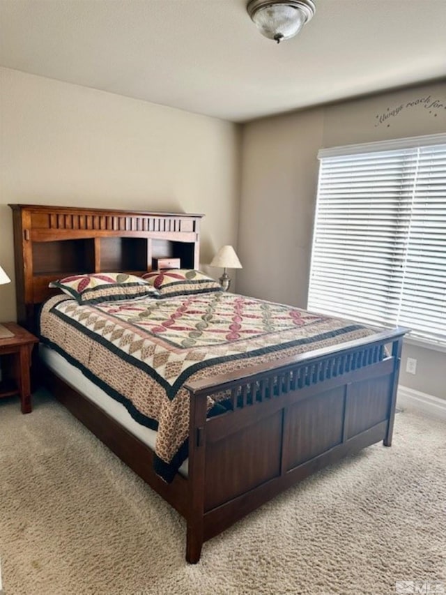 carpeted bedroom with multiple windows