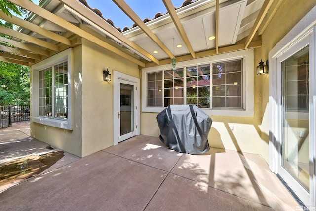 view of patio with grilling area