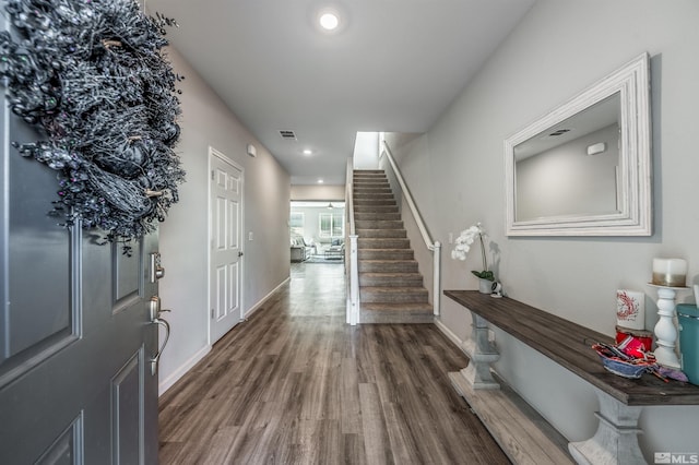 entrance foyer featuring hardwood / wood-style floors