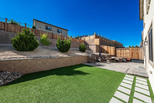 view of yard with a patio area