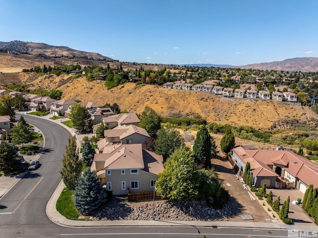 bird's eye view featuring a mountain view