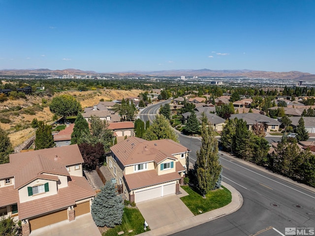 aerial view featuring a mountain view