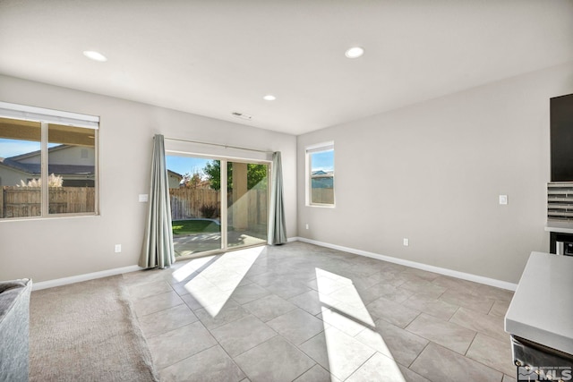 interior space with light tile patterned floors