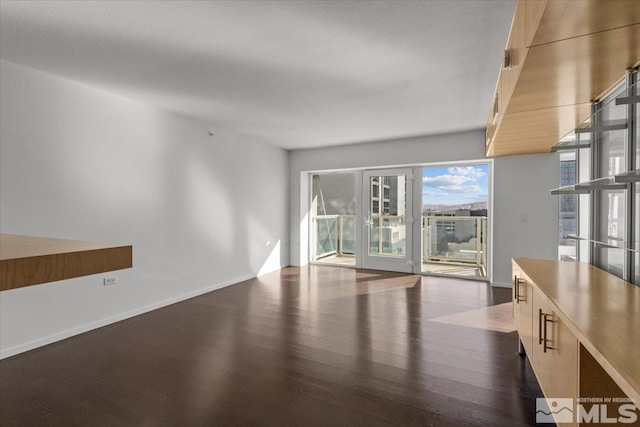 empty room featuring dark hardwood / wood-style flooring