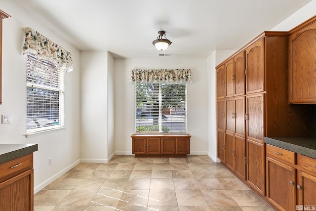 view of unfurnished dining area