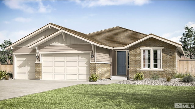 view of front facade featuring a front yard and a garage