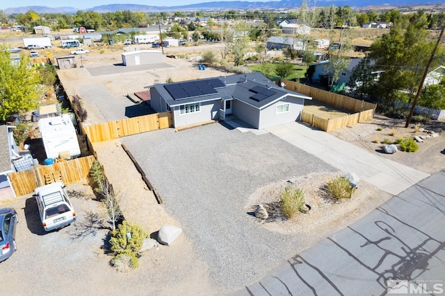 bird's eye view with a mountain view