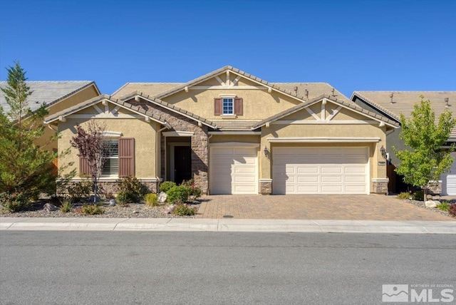 craftsman inspired home featuring a garage