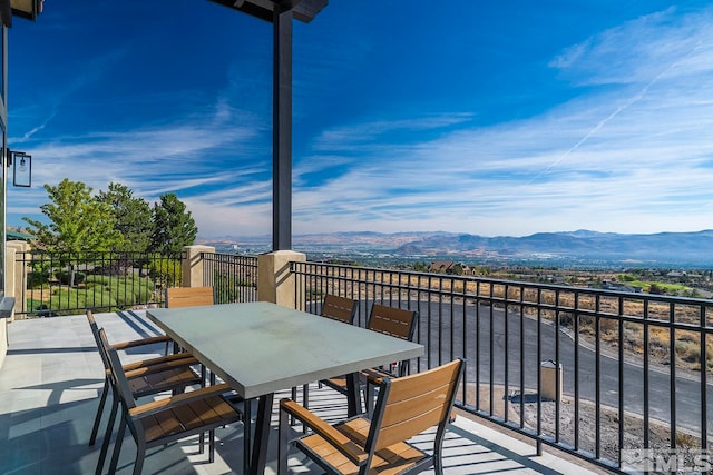 balcony with a mountain view