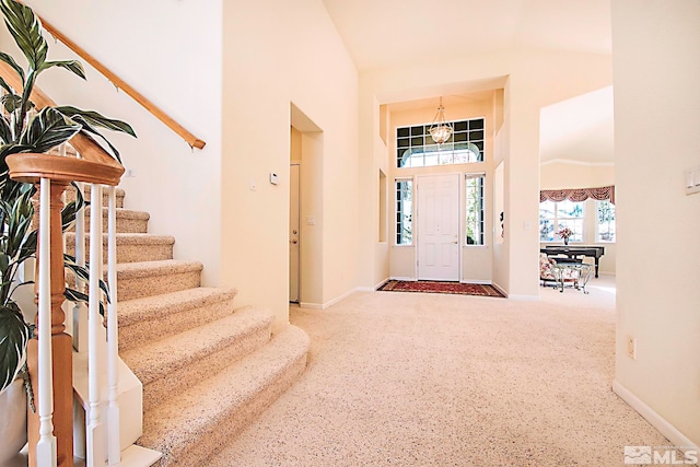 foyer with a high ceiling