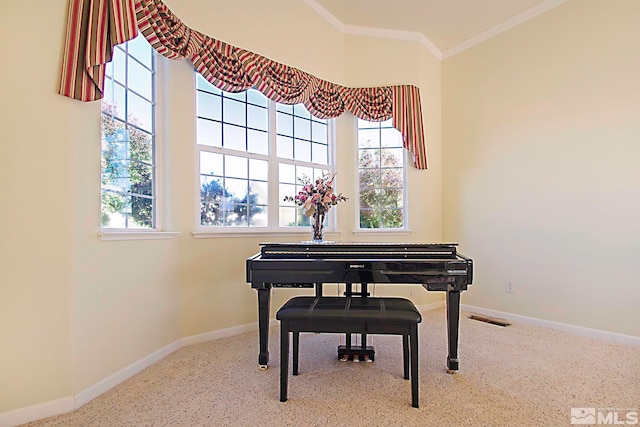 misc room featuring crown molding