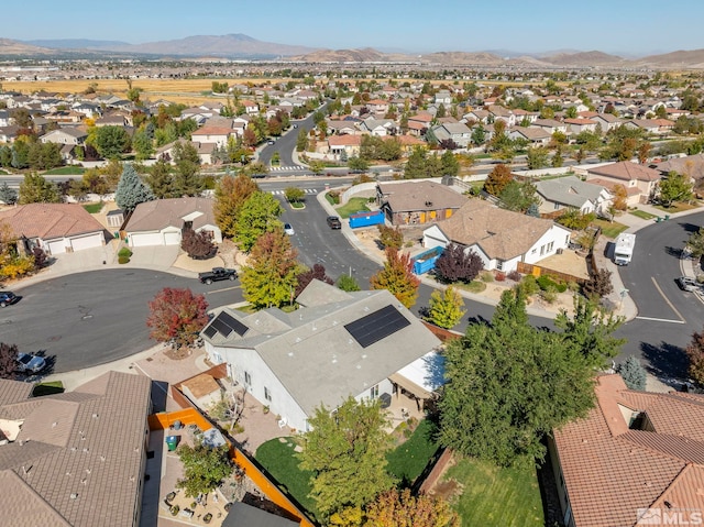 aerial view with a mountain view