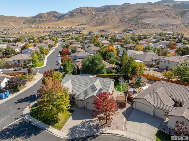 bird's eye view featuring a mountain view