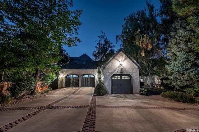 view of front of house with a garage