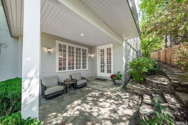 view of patio with french doors