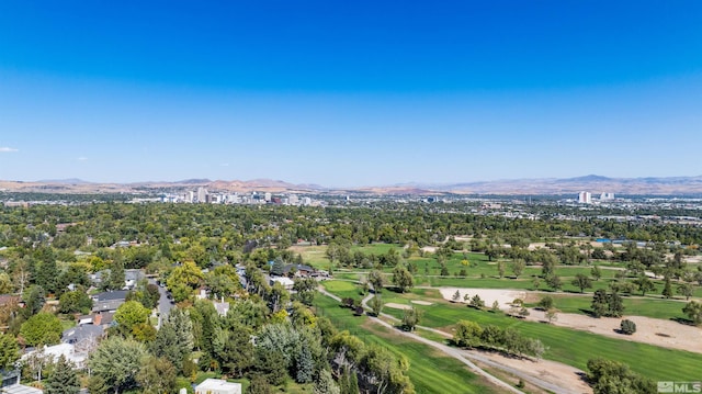 bird's eye view featuring a mountain view