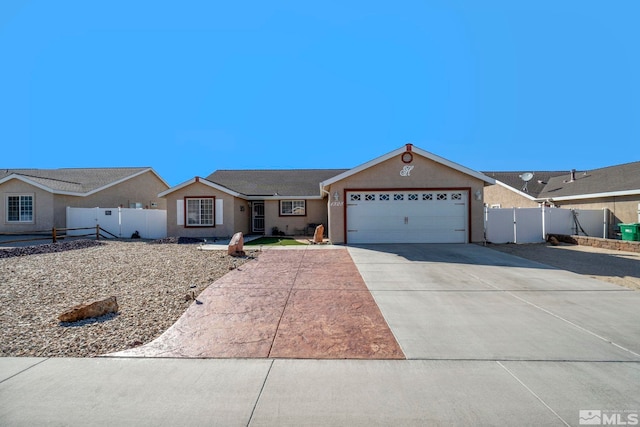 ranch-style home with a garage