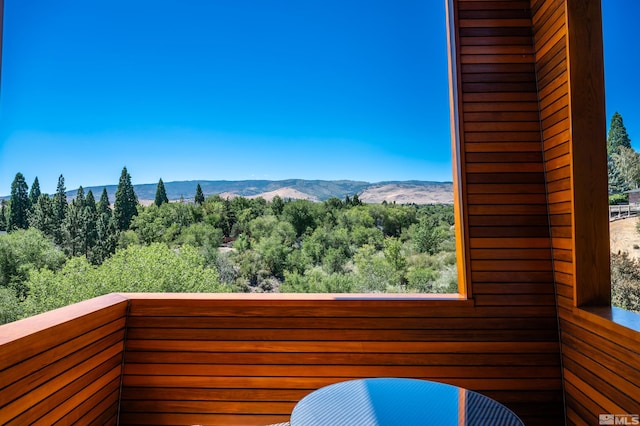 balcony with a mountain view