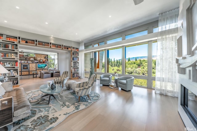 living room featuring hardwood / wood-style flooring and plenty of natural light