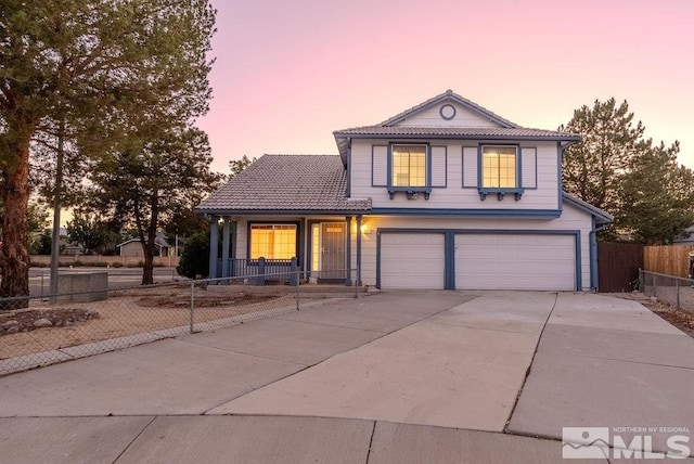 front facade featuring a garage