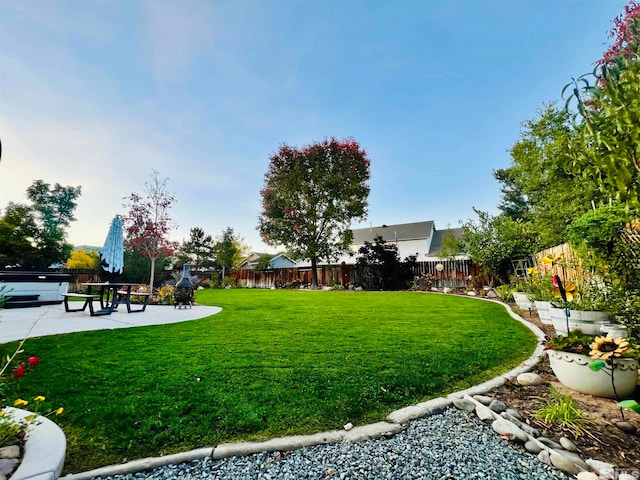 view of yard with a patio area