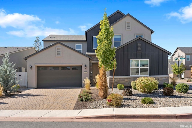 view of front of home with a garage