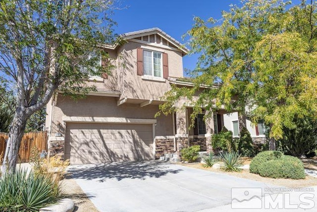 craftsman inspired home featuring a garage