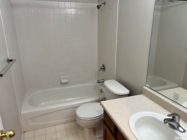 full bathroom with vanity, shower / bathing tub combination, and toilet