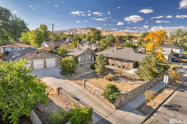 aerial view featuring a mountain view